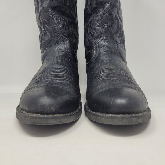 Ariat Boots Mens 9.5D Black Deertan Leather Heritage R Toe Western 10002218 - Picture 7 of 10